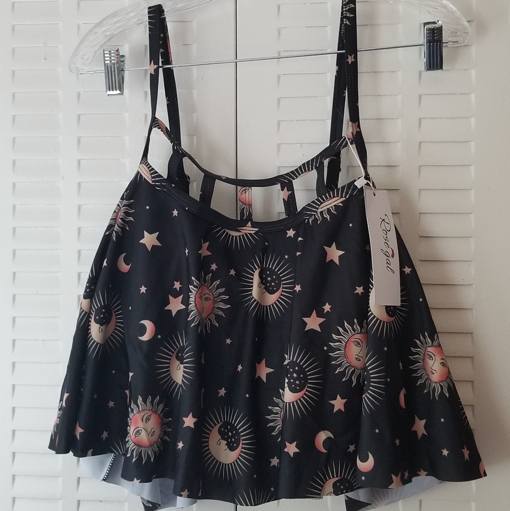 Rosegal Celestial Plus Size High Waist Tankini